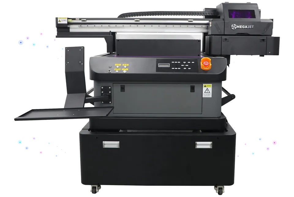 Megajet 6090 UV Flatbed Printer with dual UV lamps