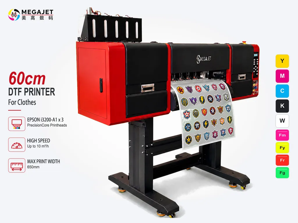 60 cm Fluorescent DTF Printer — 3× Epson i3200-A1